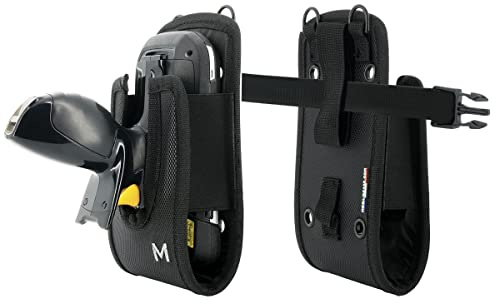 MOBILIS Holster für pistolenähnliches Eingabeterminal | Holster/Etui mit Griff - Gürtel & Oberschenkelumfang - Größe S (Maximale Gerätegröße 18 x 9.5 x 5.5 cm)