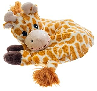 Habibi Plush Premium 1743 - Calentador de cuello para niños y adultos, diseño de jirafa, con relleno de granos extraíbles, para calentar en el microondas o el horno