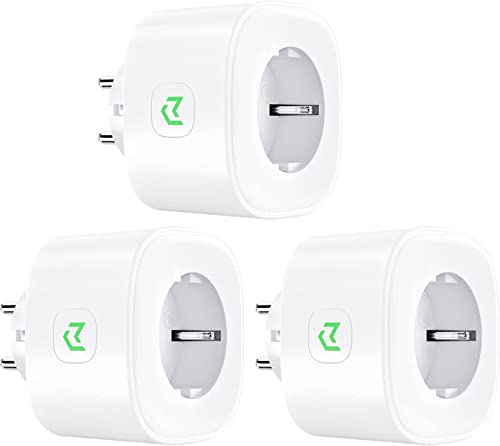 Meross Presa Smart, Presa Intelligente WiFi Schuko con Monitoraggio Energetico, Smart Plug Compatibile con Alexa e Google Home, Controllo Vocale e Remoto, 16A, 3840W, 3 Pezzi