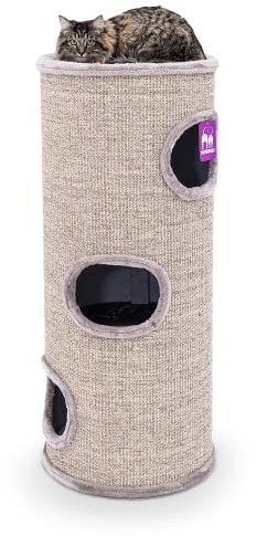 Petrebels Kratztonne Dome 110 cm hoch, Ø 45 cm, extra Breit und Schwer für Ultimative Stabilität, Farbe Cappuccino