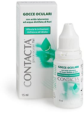 Contacta, Gocce Oculari Yal, Gocce Oculari con Acido Ialuronico e Acque Distillate di Fiori, Allevia le Irritazioni, Azione Rinfrescante e Idratante, 15 ml