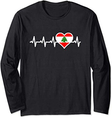 Liban Heartbeat Drapeau Libanais Patrimoine Manche Longue