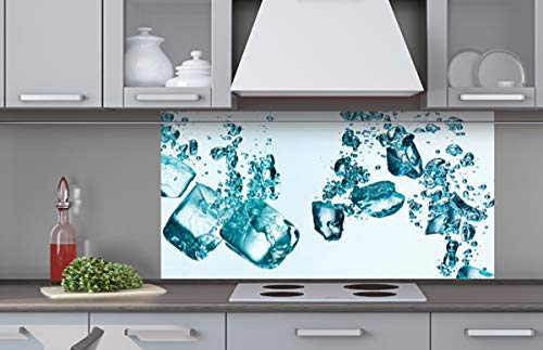 Dimex Küchenrückwand Verbundplatte EISWÜRFEL 80 x 40 cm | Spritzschutz Küche für Herd & Spüle | Premium Qualität Acrylglas, Stärke 5 mm - Made in EU