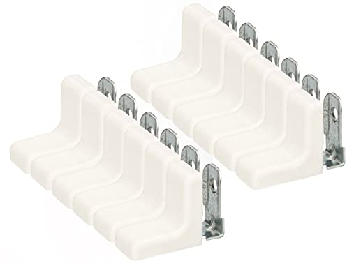 Kotarbau® - Set di 25 supporti per scaffali in metallo con finiture in plastica per mobili, colore bianco