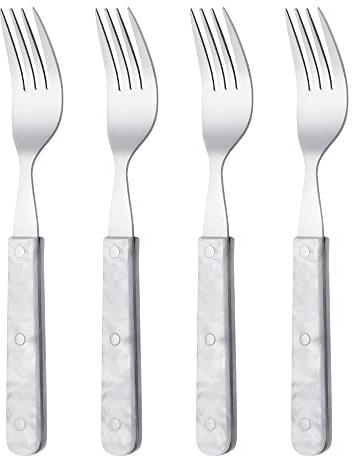 GRÄWE Tenedores de mesa, 4 unidades, con aspecto de nácar.
