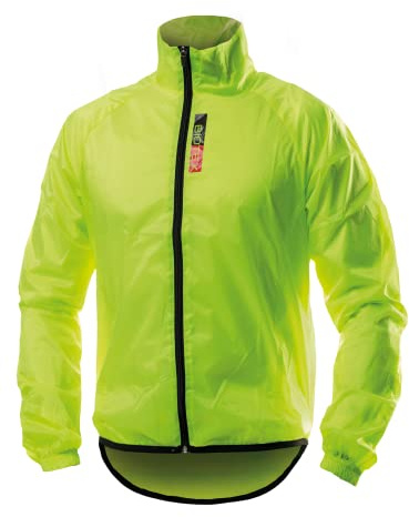 BIOTEX Mantellina X-Light Antivento Ciclismo e Running, Abbigliamento Tecnico Sportivo, Giacca Traspirante e Ripiegabile, Giallo Fluo, XL