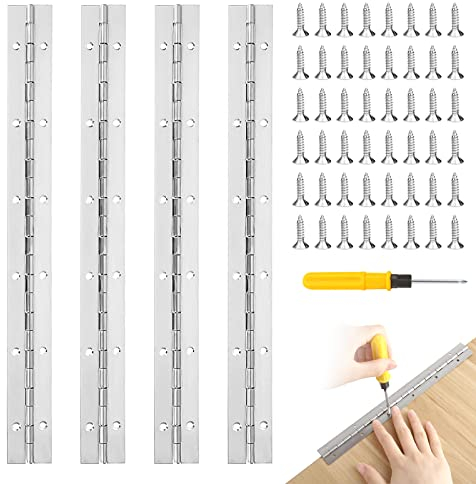 NWYH 4 Stkscharniere Klappbar, Robustes klavierband, Schraube Inklusive, für Klaviere, Schranktüren, mit Schraubendreher Schicken mit 48 Schrauben