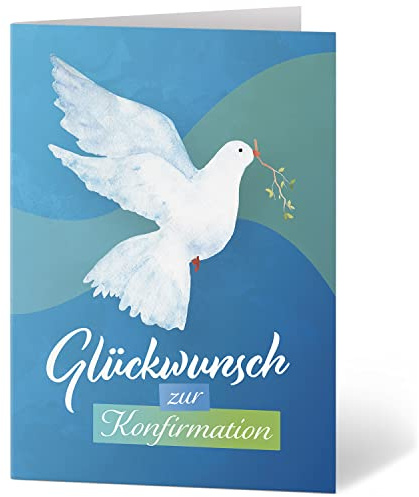 Einladungskarten Manufaktur Hamburg XXL Glückwunschkarte A4 zur Konfirmation - große Karte mit Umschlag Konfirmationskarte Grußkarte für Jungen und Mädchen Motiv 09