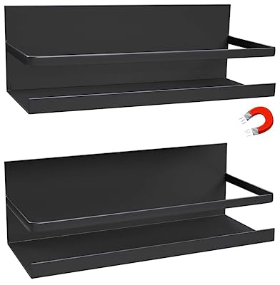 Dreamhigh® 2 Piezas Estanteria Cocina Magnético, Carga Máxima 5KG, Organizador de Especias Cocina Antióxido, para Frigorífico y Superficies de Metal