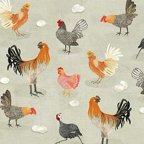 20 Servietten Tiermotive Viele lebhafte Hühner als Tischdeko. Papierservietten mit Motiv. Auch für Decoupage und Serviettentechnik 33x33cm
