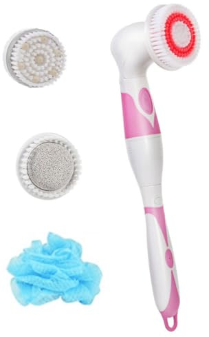 Elektrische Badebürste aus Abs in Rosa für Dusche und Bad | Körperreinigungsbürste mit Langem Griff, Sanfte Massage, für Müde Muskeln und Pflege Zufällige Farbe