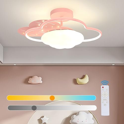 LED Deckenleuchte Dimmbar mit Fernbedienung Wolke Design Pendelleuchte Kinderzimmer Decke Hängeleuchte Jungen Mädchen Deko Deckenlampe für Babyzimmer Schlafzimmer Wohnzimmer Jugendzimmer Nachtlicht