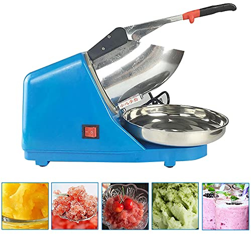MEHOOSPVN Ice Eisrasierer, Elektrische Eiszerkleinerungsmaschine Eisrasiermaschine Eisrasierer, Schneekegelhersteller Edelstahl 300W Eiscrusher Smoothie Maschine für Restaurants, Bars, Partys, blau