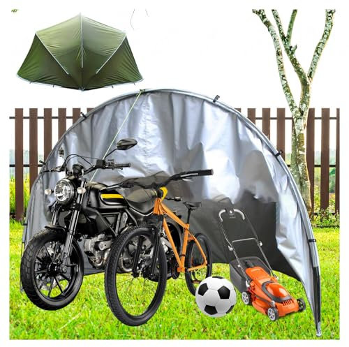 YSMSMZJK Fahrradbox Zusammenklappbar Und Leicht Zu Verstauen Fahrradgarage Für 2 Fahrräder mit Doppeltüren für 5-7 Fahrräder Fahrradgaragen Motorradgarage Winterfest