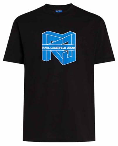 Karl Lagerfeld Jeans Hombre Regular Short Sleeve Cube Logo T-Shirt Black L