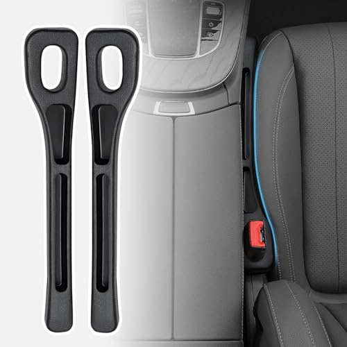 OAKENCREST 2 Car Seat Gap Filler Universale, Riempitivo per Fessure del Sedile Anteriore Dell'Auto, Organizer per Spazio Auto, Riempimento del Divario del Sedile Striscia a Prova di Perdite (Nero)
