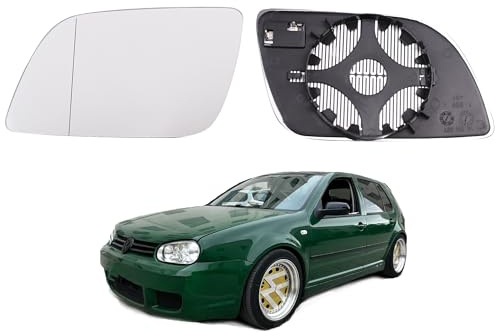 Beheizbares Außenspiegelglas Links Fahrerseite kompatibel mit VW Polo 6N 9N 2001-2005,OEM Referenznummer 6Q0 857 521A Ersatzspiegelglas mit Heizfunktion