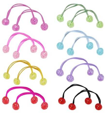 16 Piezas Cuerdas Para El Cabello Con Bolas Redondas, Cuerdas Elásticas Para El Cabello, Gomas Para El Cabello Para Niñas, Accesorios Para El Cabello