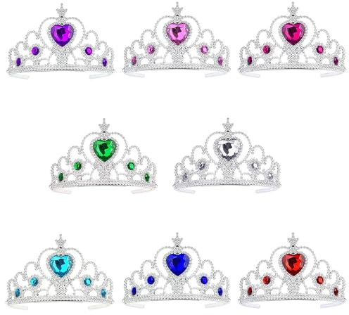 Tunejoy Diadème Princesse 8 Pièces Princesse Couronne Set pour Filles Anniversaire Party Habiller Accessoires