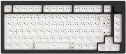 MONSGEEK M1 V5 Mechanische Tastatur, VIA Programmierbares Hot-Swap-Kit, 2,4 GHz/Bluetooth 5.0/USB-C Kabelloses Gaming-Kit, RGB-Tastatur-Kit für Windows/Mac (ISO-Layout, Schwarz)