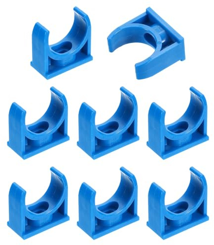QUARKZMAN 8Pcs Abrazaderas De Tubo De Agua De PVC Para 25mm De Azul | Hebillas De Manguera En Forma De U, Soporte De Tubo De Riego, Para Bandejas De TV Soporte De Manguera De Tubo