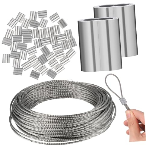 Cabilock Alambre De Acero Inoxidable Cable De Acero Para Jardín Alambre Para Manualidades e Para Cable Para Colgar Artesanías o Trenzado e De Para Plantas De