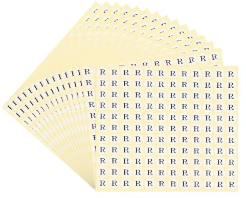 PATIKIL 15 Sheets Alphabet Stickers Letter R Small Round Sticker 1/2 Inch Self-Adhesive Paper Label for Inventory Organizing Storage Handmade (Total 1980Pcs)