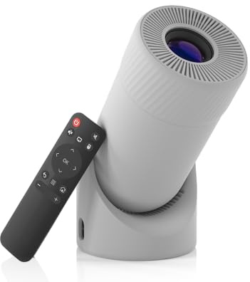 VenirCool XL2-23B Mini Projector 4K support with WiFi 6 and Bluetooth 5.4, 5w Soundbase Speaker, Auto Vertical Keystone 180°Rotatable Portable Proyector for Home Bedroom Outdoor