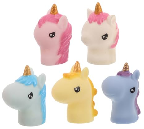 Milisten 5 Stück Teiliges Einhorn Fingerpuppen Set Realistische Handpuppen für Kreative Geschichte Spielzeuge Leichte Bedienung für Jungen und Mädchen Fördert Fantasie und Kognitive