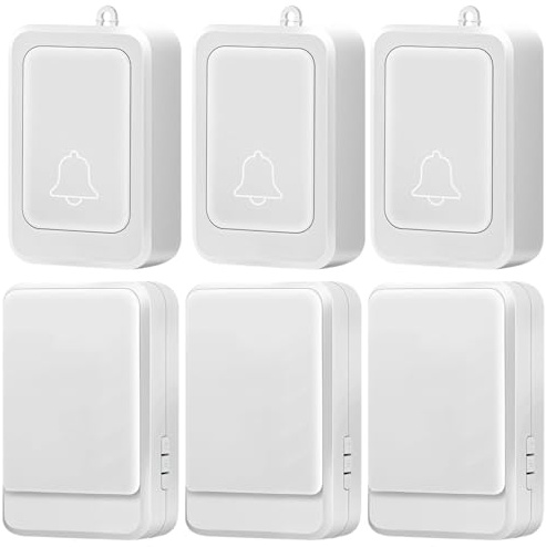 yeeplant Home Campanelli senza fili 3 pz funzionamento a batteria, sistema di allarme di emergenza per anziani e pazienti, 7 avvisi flash di colore, campanello extra forte
