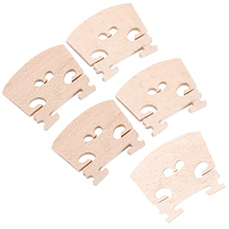 Aramox Geigenbrücke, Maple Wood, 5 Pack, Exquisites Design, Verbessert die Klangqualität, Ideal für 4/4 Geigenspieler und Musiker