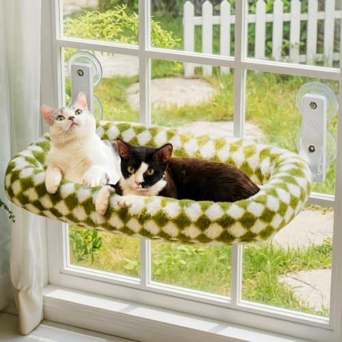 EDAGNY Pliable hamac Chat fenetre Mignon Removable Mat capacite 18kg Vert L