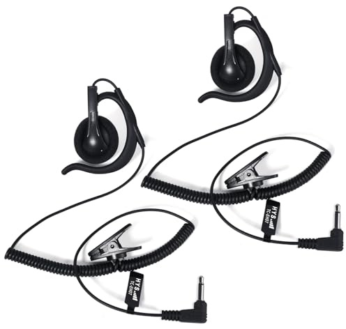 HYS 3,5mm Klinke Ohrhörer, G-Form, weicher Ohrbügel, Hören/Empfangen | Security Headset für Motorola Icom Baofeng Funkgeräte Lautsprecher Mikrofon (EH07-3.5-2)