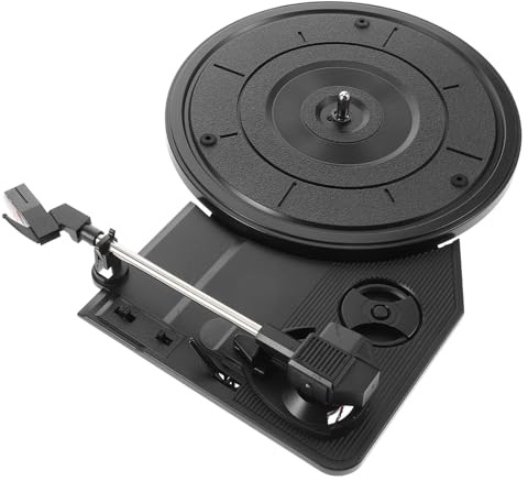 ULTECHNOVO Vintage Phonograph Movement Record Player Turntable Black Plastic Classic Retro Style Wear-resistant and Pure Sound Quality for Home Decor