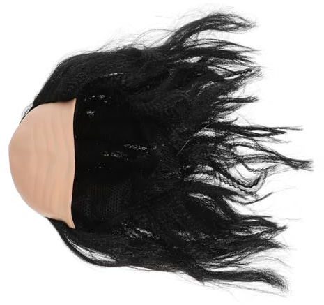CORHAD Halloween Cosplay Perücke für Glatzköpfige Männer Realistisches Haarteil aus Hautfreundlichem Material Schwarzes Kostümzubehör für Karneval und Maskenball