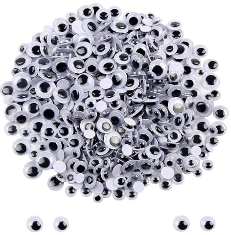 Googly Eyes Self Adhesive - 200pcs Self Adhesive Wiggle Googly Eyes,Sticky Wiggle Googly Eyes - 8mm+10mm Small Googly Eyes for Crafts, Scrapbooking, Dolls & DIY Projects