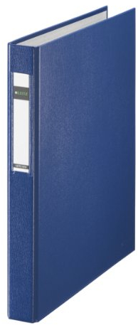 Leitz 421200 Ringbuch Standard, A4, PP, 4 Ringe, 25 mm, blau (4 D-Ring | 10er Packung, blau)