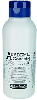 Schmincke – AKADEMIE® Gouache - feine Künstler-Gouache, Weiß, deckend - 250 ml