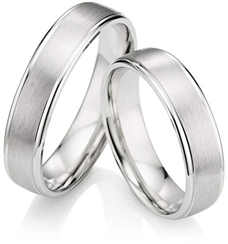 123traumringe Eheringe in 925 Silber I Partnerringe mit Etui & Gravur I Gravierbare Silberringe mit wählbarer Ringgröße 50-74 mm I Hochwertige S72 Verlobungsringe in 5 mm Breite & 1,5 mm Stärke