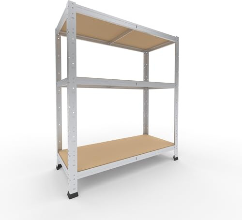 shelfplaza Home 100x90x40cm Schwerlastregal verzinkt mit 3 Böden x 175kg | Kellerregal · Lagerregal · Metallregal · Regale für Kellerraum · Steckregal · Abstellraum Regal