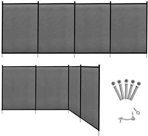 GOPLUS Barrière de Piscine Pliable en Tissu Textilène | Clôture de Sécurité pour Enfants ou Animaux, Adaptée aux Piscines de Différentes Formes, 360 x 125 CM
