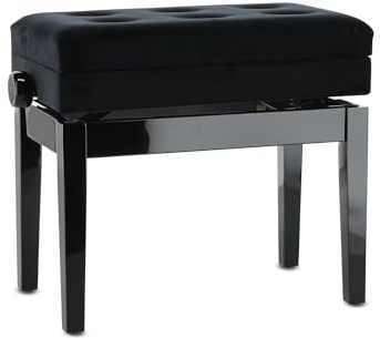 GEWA Pianobank Deluxe Compartment, schwarz hochglanz, mit Notenfach