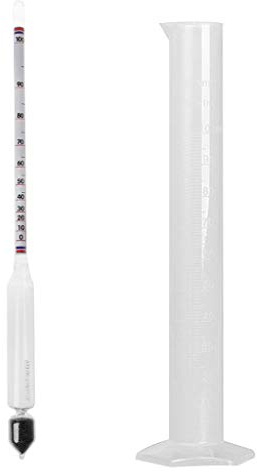 Qianqian56 Hydrometer Vintage Messflasche Set Werkzeuge Alkoholmeter Alkohol Meter Wein Konzentration Meter 0-100 Hydrometer Alkohol Werkzeuge