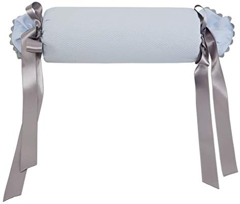 Borda y más Cuscino antirollio, cuscino anti-rollio per neonati o cuscino caramella. (Celeste/Grigio)
