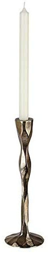 Casablanca Kerzenständer Kerzenleuchter Kerzanhalter, Aluminium, Lava (antik-Gold Höhe 22cm)