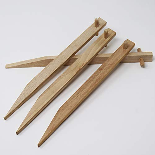 Aquagart Erdanker 90 Stück aus Buchenholz I Holz Bodenanker Holzpﬂock für Jute-Gewebe Böschungsmatte Ufermatte Kokos-Gewebematte I Befestigungspﬂöcke Länge 30 cm I Holzanker mit Querdübel