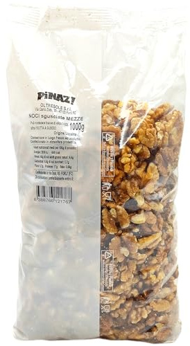 Oltresole, Noix décortiquées 1 Kg, Noix non décortiquées « Type A », Réserve d'énergie pour les sportifs, Idéal pour les recettes sucrées et salées, Fruits secs sélectionnés, Source d'Oméga 3