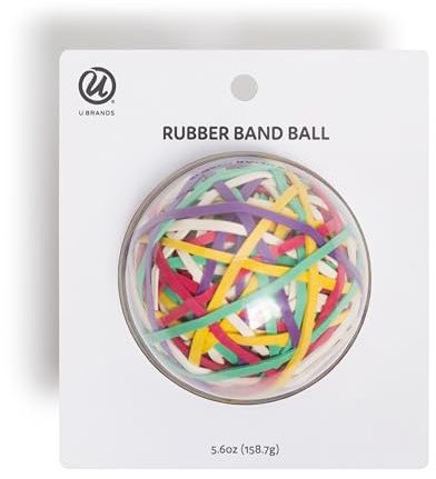 U Brands Ball of Rubber Bands, Assorted Colors