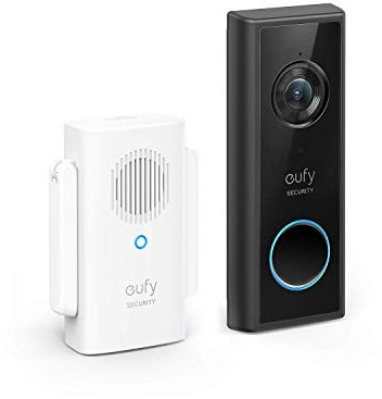 eufy Security, Battery Video Doorbell Kit with Chime, Wire-Free Doorbell, with Wireless Chime, Wi-Fi Connectivity, 1080p-Grade Resolution, No Monthly Fees, 120-day Battery, AI Detection(Renewed)