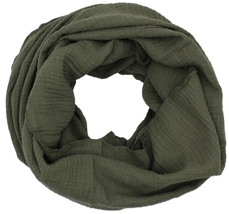 Musselin Loop Schal Schlauchschal 100% feine Baumwolle Damenhalstuch Halstuch Damen Frauen Frühling Herbst ca.160 x 70 cm